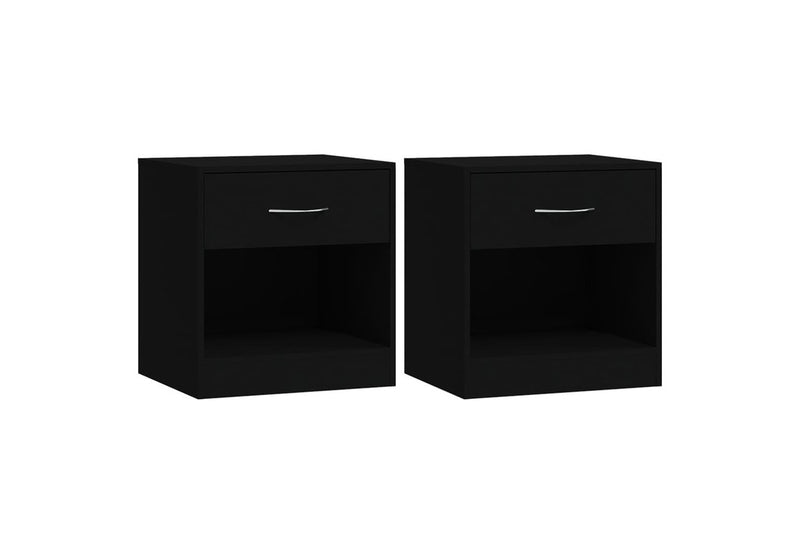 Bedside Cabinets 2 Pcs With Drawer Black Bedside Tables