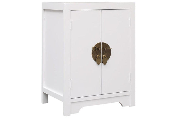 Bedside Cabinet White 38X28x52 Cm Paulownia Wood Bedside Tables