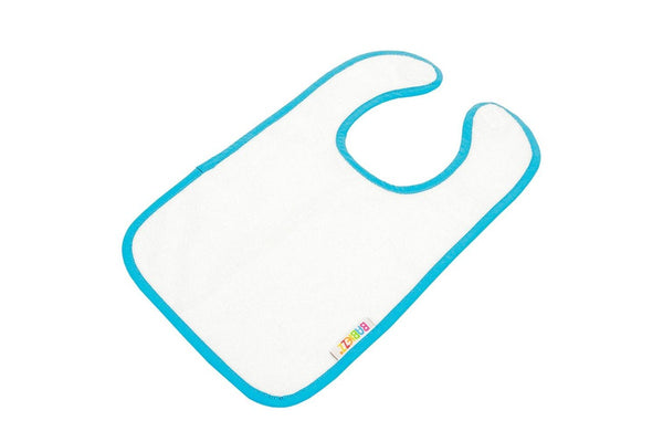 A&R Towels Baby Babiezz All-over Sublimation Bib (Pack of 2) (White/Aqua Blue) (One Size)