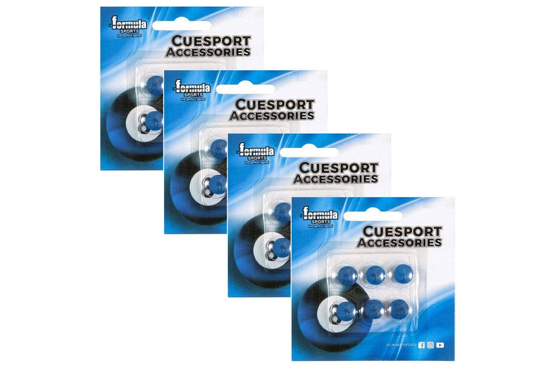 24pc Formula Sports Diamond Pro Tip Glue On Snooker Cue Tips Accessory 11mm Blue