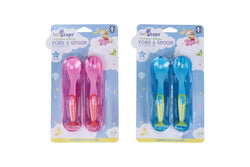 Costcom Set Baby Kid Spoon+Fork Baby Utensils Self Feed Toddler Feeding Training Cutlery