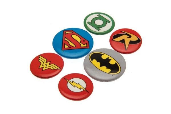 DC Comics Badge Set (Pack of 6) (Multicoloured) (One Size)