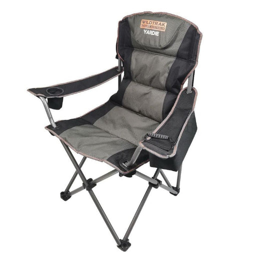 Wildtrak Yardie Cooler Arm Chair 108cm Polyester w Carry Bag Cup Holder Black