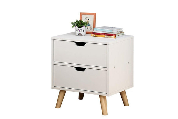 White Wood Drawers Side Nightstand Storage Cabinet Mdf 40 Inch Bedside Tables