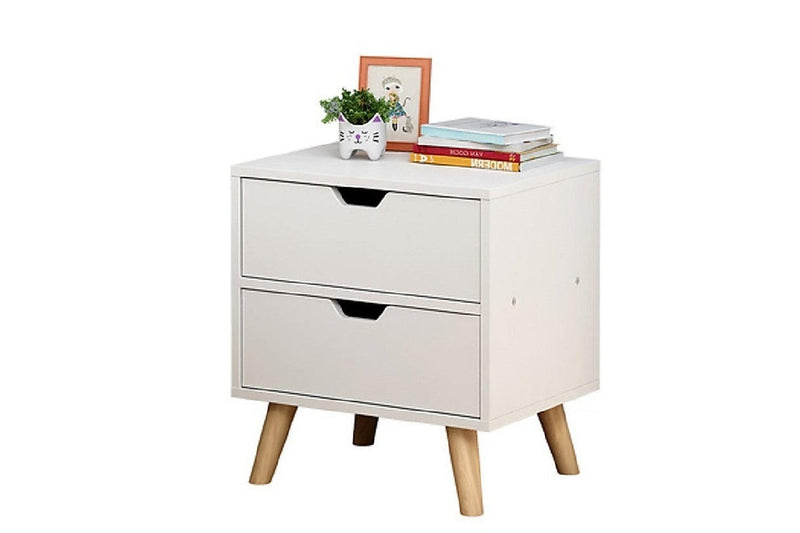 White Wood Drawers Side Nightstand Storage Cabinet Mdf 40 Inch Bedside Tables