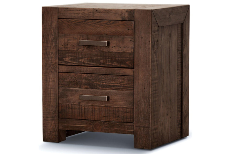 Catmint 2 Drawers Storage Cabinet Shelf Side End Grey Stone Bedside Tables