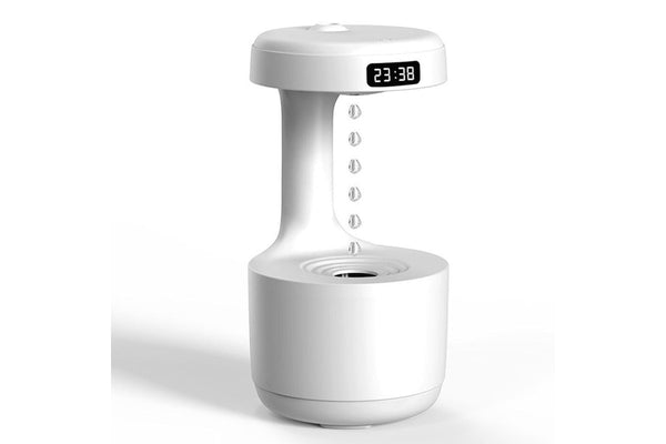 Anti Gravity Droplet Rechargeable Humidifier Led Smart Display Clock White Humidifiers