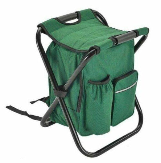 Portable Folding Backpack Chair Camping Stool Cooler Bag Rucksack Beach Fishing 150Kg Load Green Camping Chairs