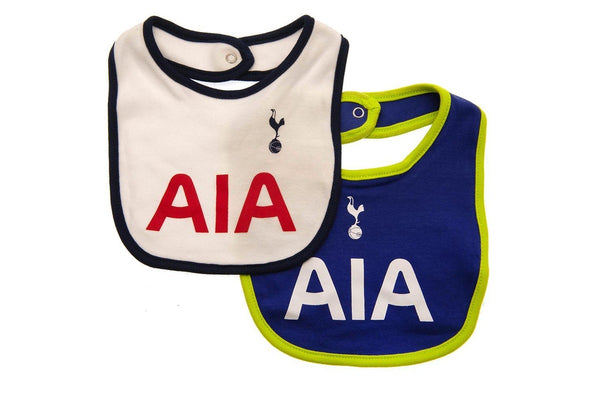 Tottenham Hotspur FC Baby Bibs (Pack Of 2) (White/Navy Blue/Lime Green) (One Size)