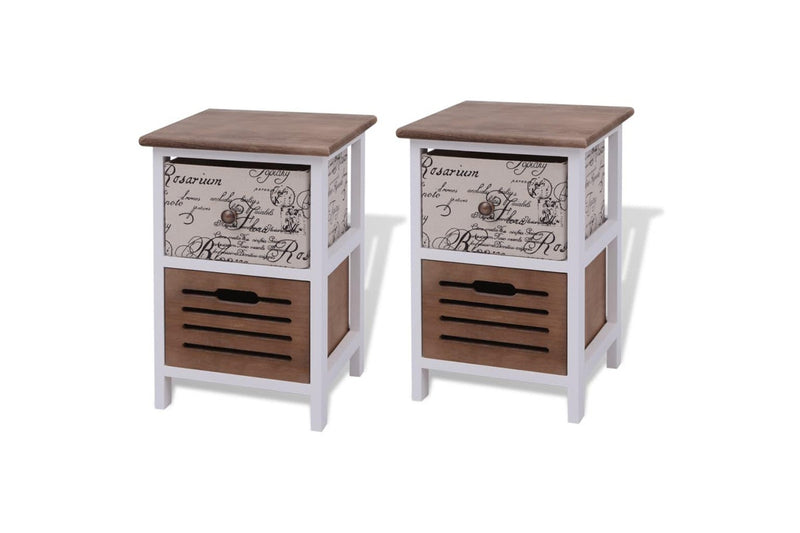 Bedside Cabinets 2 Pcs Wood Bedside Tables