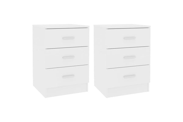 Bedside Cabinets 2 Pcs White 38X35x56 Cm Engineered Wood Bedside Tables
