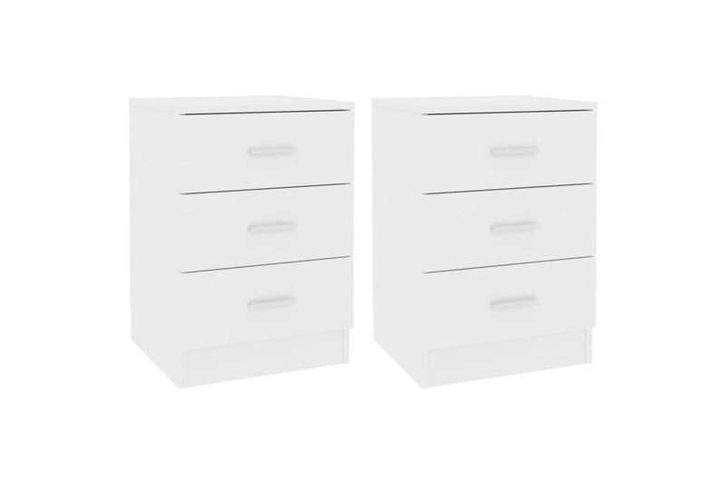 Bedside Cabinets 2 Pcs White 38X35x56 Cm Engineered Wood Bedside Tables