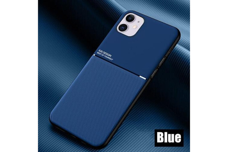 For Apple iPhone 12 Mini Business Style Luxury Matte Soft Silicone Drop Resistant Case Cover (Blue)
