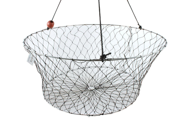 Fishteck All Mesh Round 70cm Crab Net Storage Basket XL Fishing Container Silver