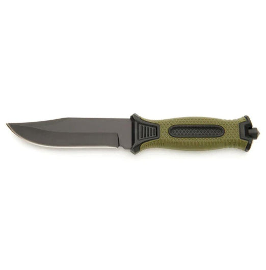 Whitby Knives Green Black Survival Camping SS Knife w Sheath - 4.5'' Blade