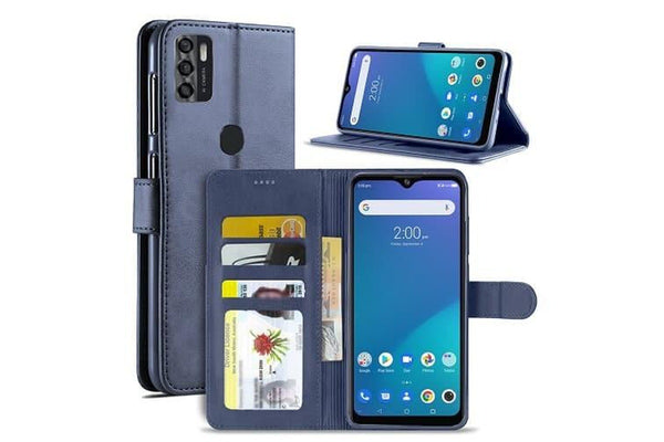 For Telstra Evoke Plus 2 Case SupRShield Wallet Card Leather Flip Magnetic Stand Phone Cover (Navy Blue)