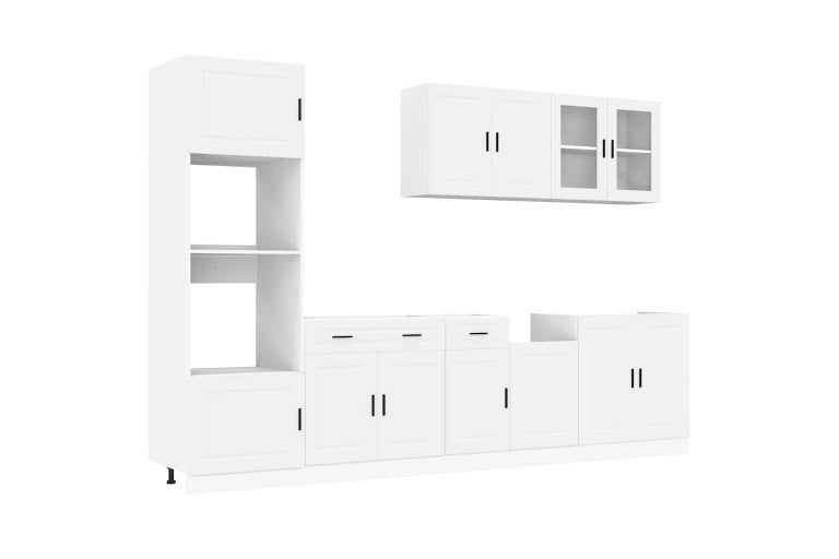 7 Piece Kitchen Cabinet Set "Porto" White Engineered Wood vidaXL