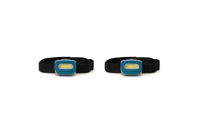 2x Legami COB SOS LED Headlamp Headlight Torch Light Hiking Camping Petrol Blue