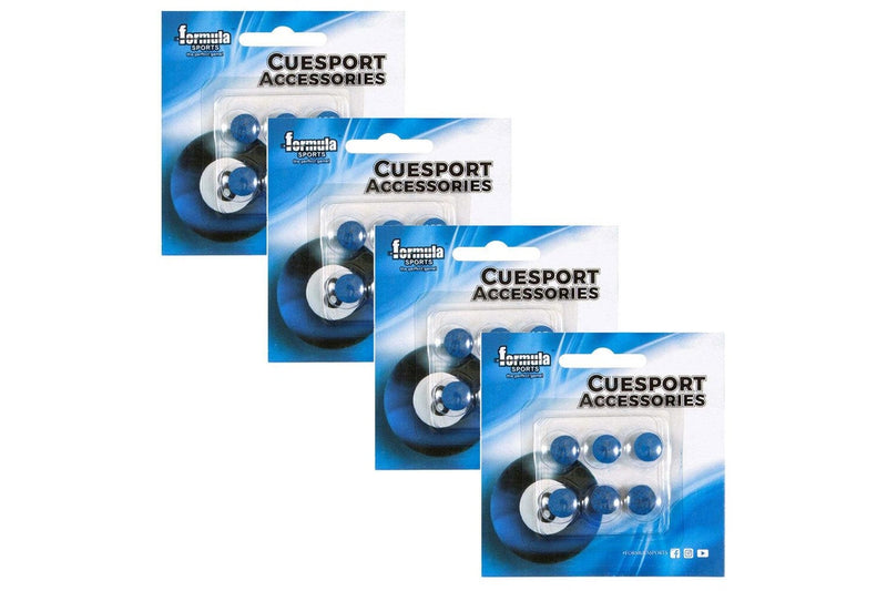 24pc Formula Sports Diamond Pro Tip Glue On Snooker Cue Tips Accessory 9mm Blue