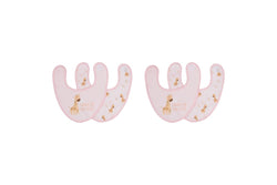 4pc Splosh Baby Infant Giraffe Cotton Feeding Bib Terry Absorbent 22x30cm Pink