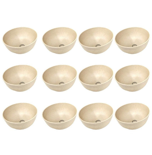 12x Wildtrak Wheat Straw Bowl Assorted Colours Great for Outdoor Camping 15cm