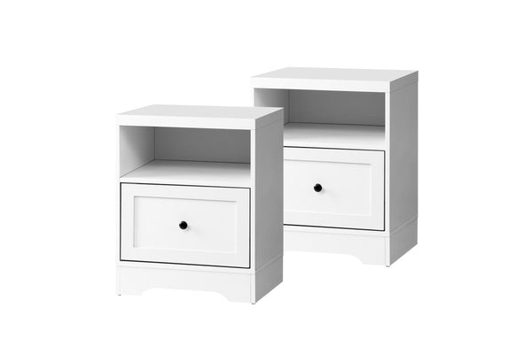 Oikiture 2PCS Bedside Tables Nightstand Hamptons Furniture