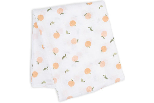Lulujo: Muslin Cotton Swaddle - Peaches