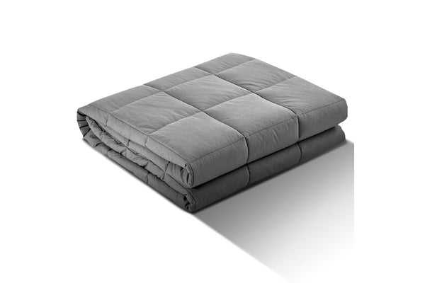 Weighted Blanket 7KG Soft Microfibre Cover Heavy Gravity Deep Relax Light Grey