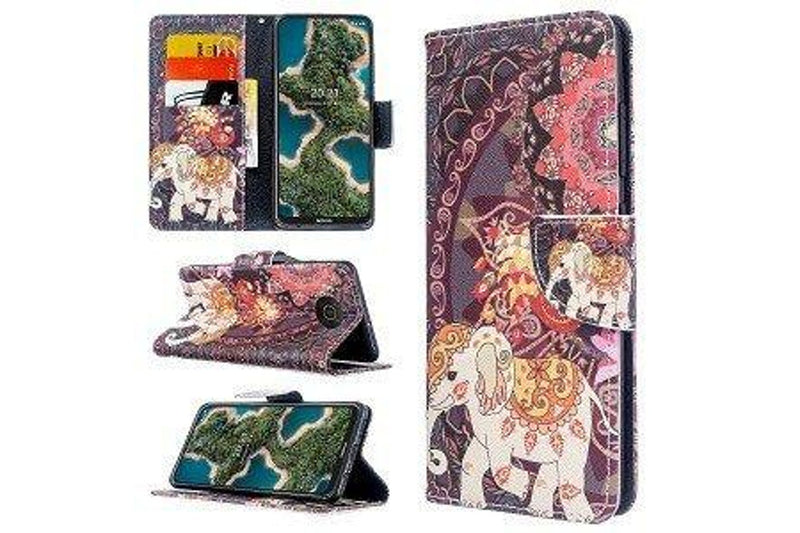 For Nokia X20 Case SupRShield Wallet Card Leather Flip Magnetic Stand Phone Cover (Elephant)
