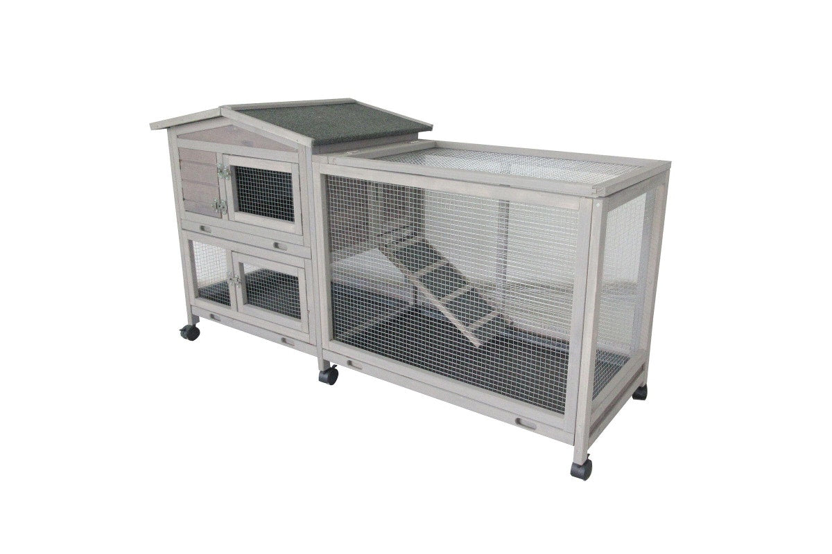 Flyline Bunny House Rabbit Hutch Guinea Pig Cage on Wheels