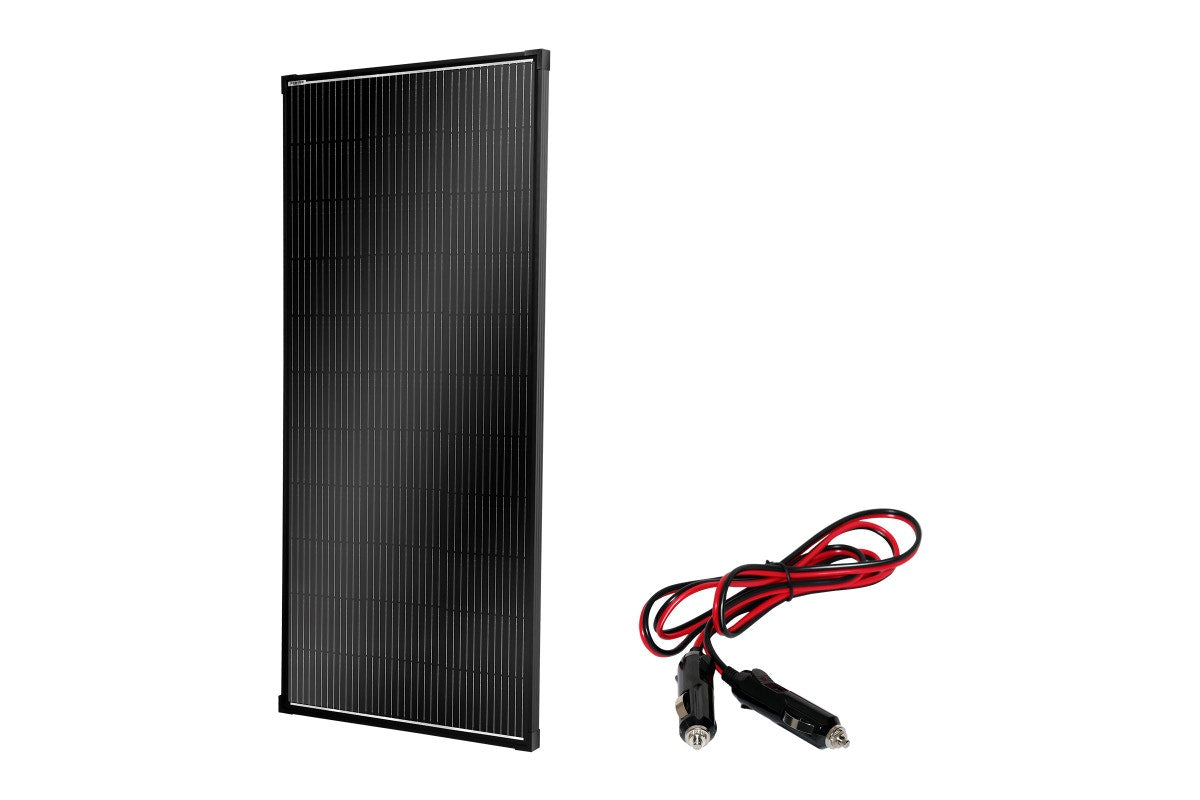 200W Solar Panel Fixed Black Frame + Vehicle Car Cigarette Lighter Plug Socket