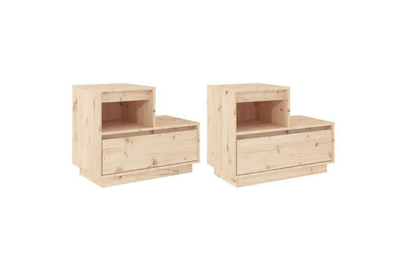 Bedside Cabinets 2 Pcs 60X34x51 Cm Solid Wood Pine Bedside Tables