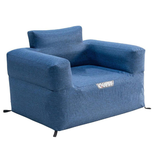 Quest Outdoors 100x80cm Air Inflatable Sofa 1 Camping Picnic Furniture Blue
