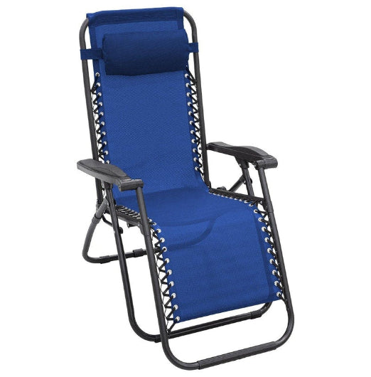 Wallaroo Gravity Reclining Deck Lounge Sun Beach Chair Outdoor Folding Camping Grey Camping Chairs