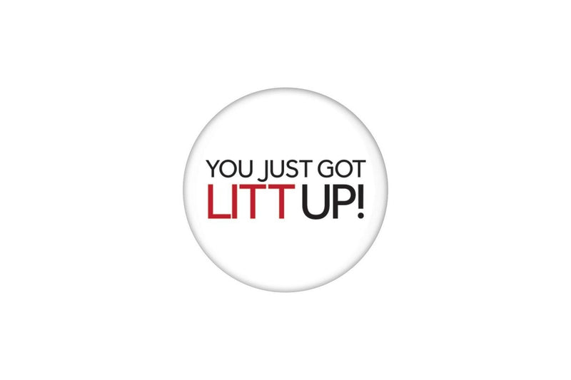 Grindstore You Just Got Litt Up Badge (White/Black/Red) (One Size)