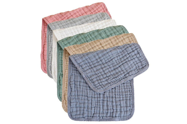 6Pcs 100% Cotton 50 x 25cm Baby Burping Cloths for Newborn Baby