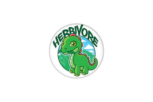 Grindstore Herbivore Badge (White/Green) (One Size)