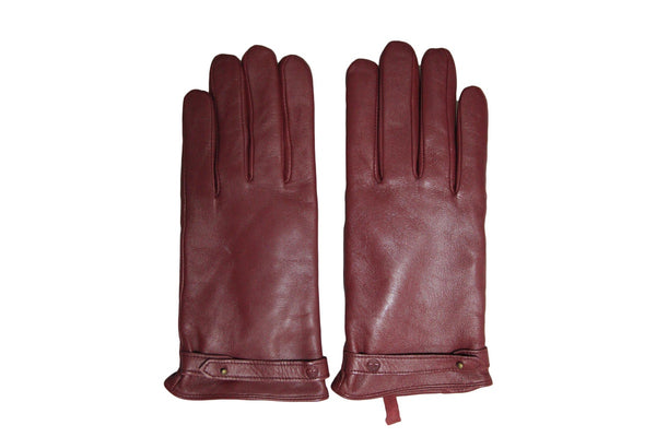 Timberland Womens/Ladies Leather Gloves (Burgundy) (S)