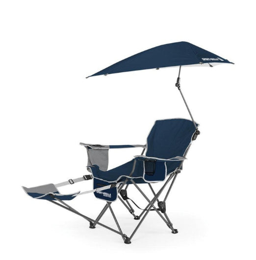 Sport-Brella Adjustable Reclining Chair Outdoor Seating w 360 Umbrella Blue