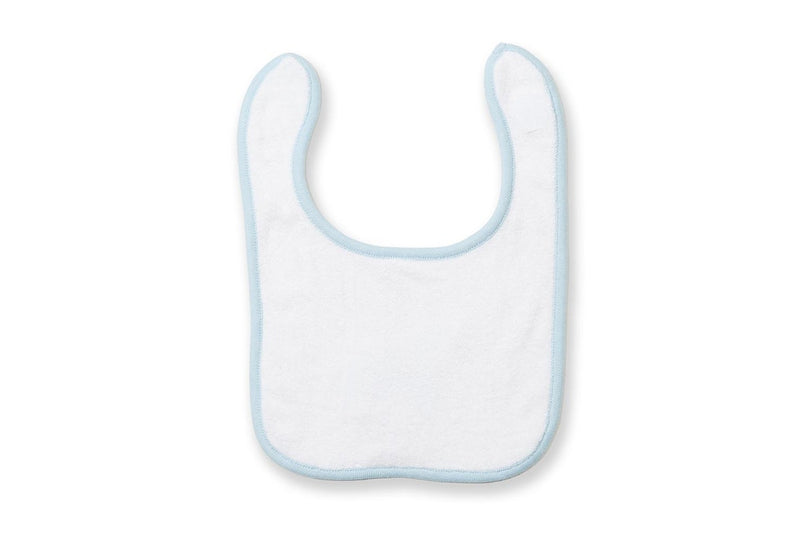 Larkwood Plain Baby Bib (White/Pale Blue) (One Size)