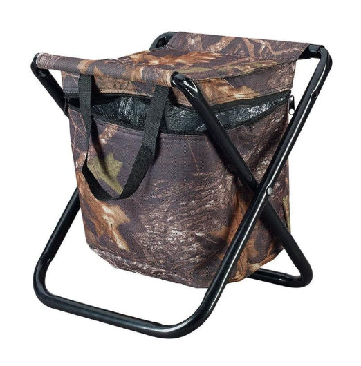 Caribee Camp Stool w Drink Cooler Outdoor Camping Furniture Food Drinks Camo