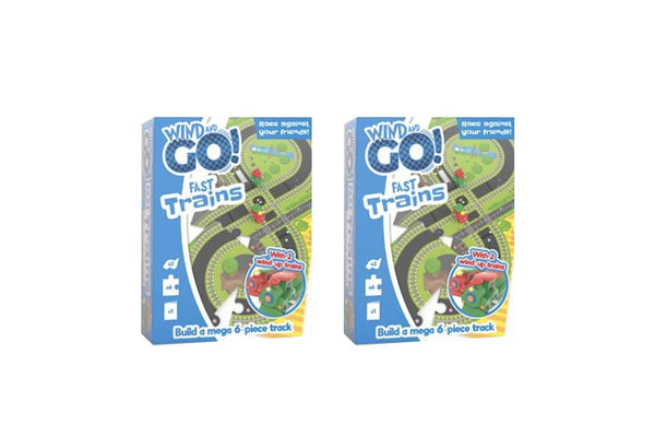 2x Bookoli Wind & Go Trains DIY Kit w Book Kids Children Activity Play Toy