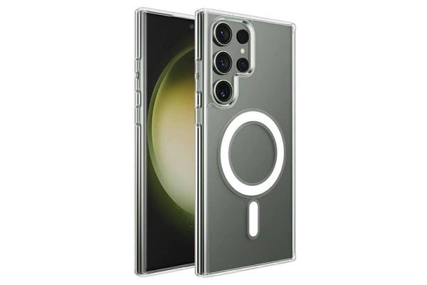 For Samsung Galaxy S24 Ultra MagSafe Magnetic Case with HaloLock Shockproof Military Grade Protection Scratch Resistant Back Clear Protective Cover