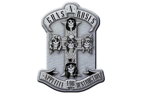Guns N Roses Appetite Enamel Infill Badge (Silver) (One Size)