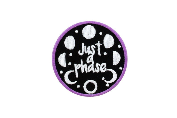 Grindstore Just A Phase Iron On Patch (Black/White/Purple) (One Size)