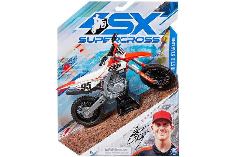 SX: Supercross 1:10 Die Cast Motorcycle - Justin Starling (Red & White)