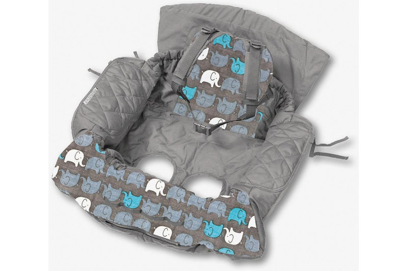 Playette Protective Cover For Shopping Trolley Baby High Chair Elephant Grey