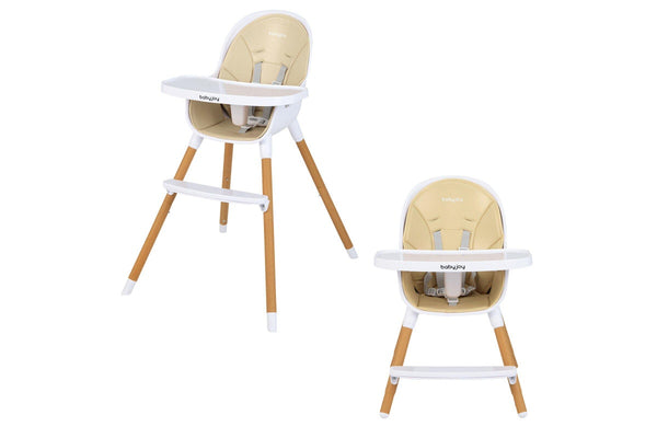Giantex 4-in-1 Baby High Chair Convertible Infant Eating Highchair w/Adjustable Tray Kids Dining chair Beige