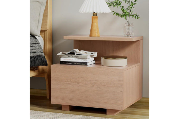 Artiss Bedside Table 1 Drawer - Pine