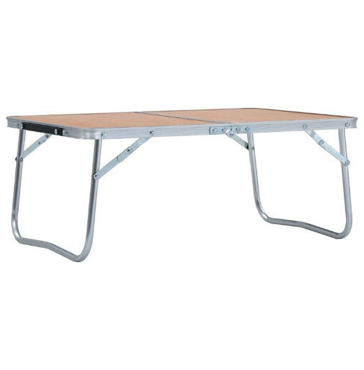 Folding Camping Table Brown Aluminium 60x40 cm vidaXL